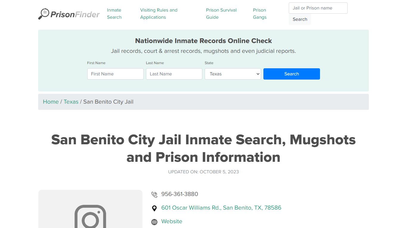 San Benito City Jail Inmate Search, Mugshots, Visitation, Phone no ...